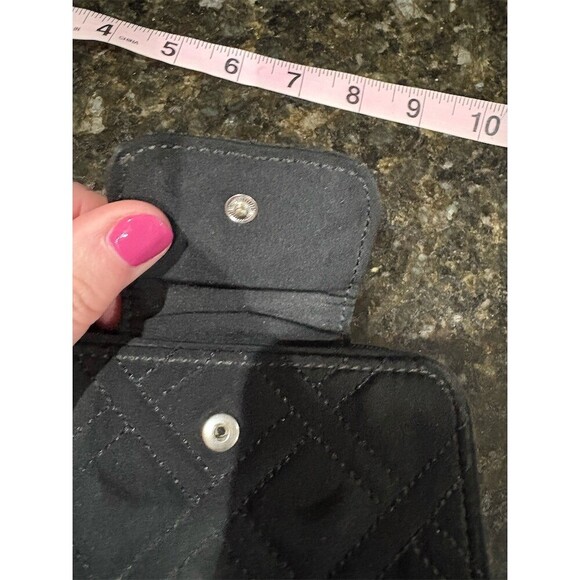 Vera Bradley Set of 2 Wallets Electric Blue Trifold + Black Zip ID Key - Picture 8 of 13